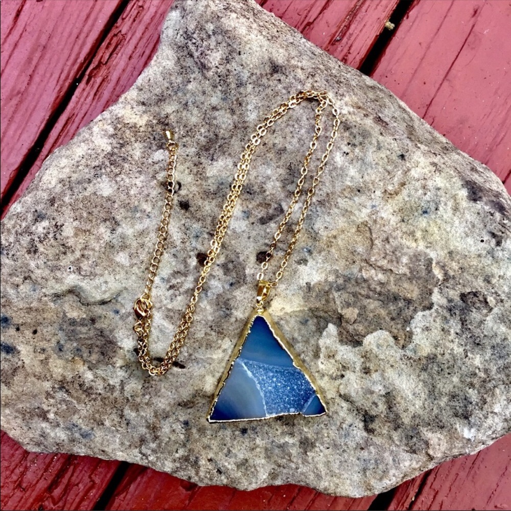 🔴2 for $20 Natural Geode Agate Stone Necklace - Picture 4 of 7